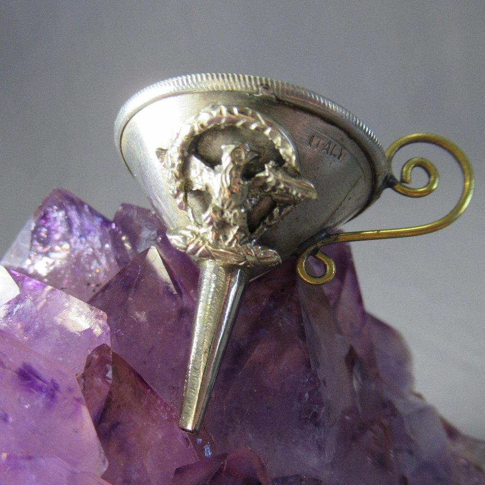 Roman Eagle Brass Perfume Funnel, Victory Wreath of Laurels